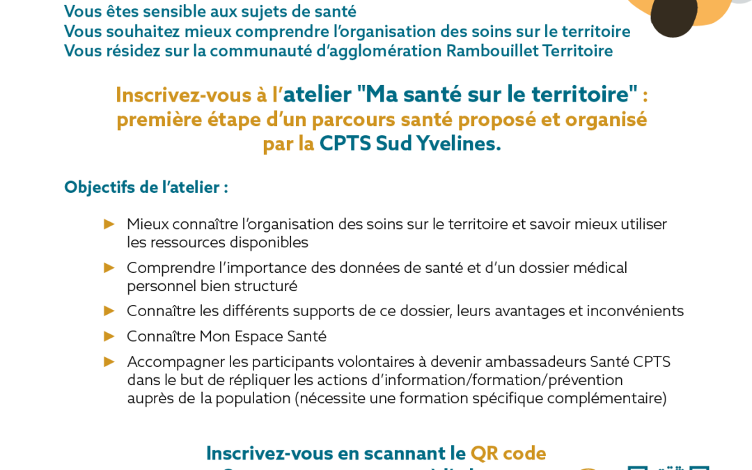 Ateliers “Ma Santé sur le territoire” le 12 décembre et 9 janvier